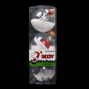 Set Bolas SNOOPY 3un 8cm Blanco Navidad