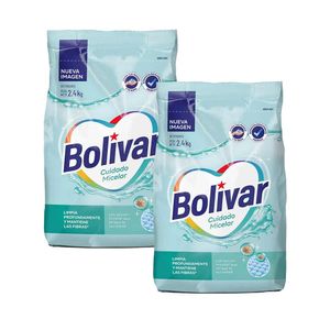 Pack Detergente en Polvo BOLIVAR Cuidado Micelar Floral 2.4Kg x 2un