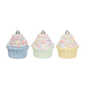 Set Adornos STATEMENT 3un 8cm Cupcake Navidad