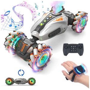 Carro RC Stunt Acrobático Bota Humo Luces Musical Control Remoto