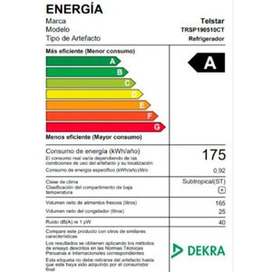 Refrigeradora Telstar 190L TRSP190510CT Silver