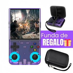 Consola de Videojuegos Portátil Retro R36 Ultra HD Morado Funda Gratis