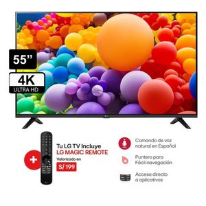 TELEVISOR LG 55 SMART TV THINQ AI WEBOS HUB 4K UHD LED 2024 - 55UT7300PSA + MAGIC