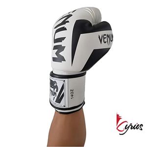 Guantes De Box Venum 8onz Blanco Con Negro + Bucal Everlast