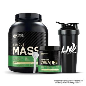 Serious Mass 6 LB - Vainilla con Creatina Optimun nutrition 300 g con Shaker