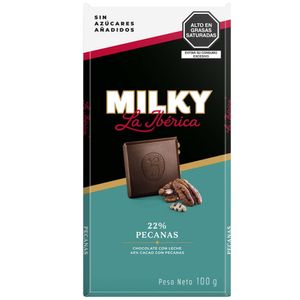Chocolate LA IBÉRICA Milky Pecanas sin Azúcar Tableta 100g