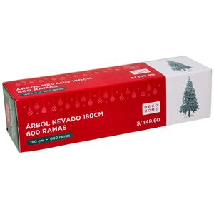 Árbol DECO HOME Nevado 180cm 600 Ramas