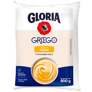 Yogurt Batido GLORIA Griego Sabor Mango Bolsa 800g