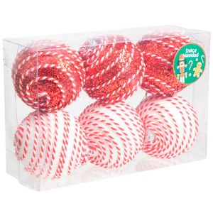 Set de Bolas DECO HOME x6 Rayas 2 Dulce Nav