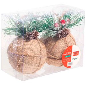 Set de Bolas DECO HOME x2 Yute Bosque Nat