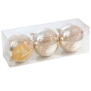 Bola DECO HOMEs Champagn C/Dorad8Cmx3 Mn