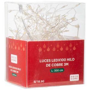 Luces Led DECO HOME x100 Hilo De Cobre 3M