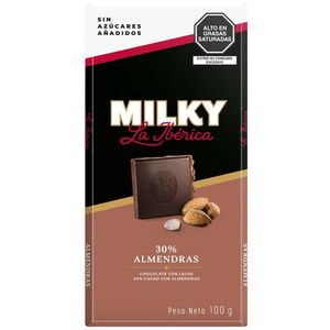 Chocolate LA IBÉRICA Milky Almendras sin Azúcar Tableta 100g