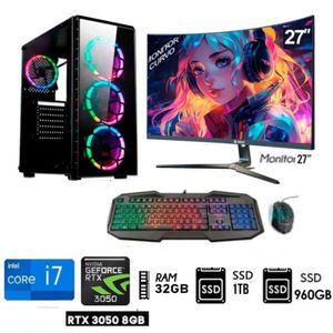Computadora Pc Intel Core i7  Monitor 24"LG Ram 16GB Disco 1TB Disco SSD 480GB Case 350W