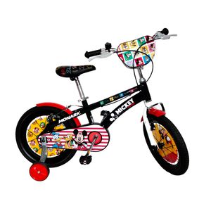 Bicicleta Niño Monark Mickey Happy Aro 16 Negro/Blanco