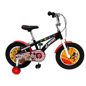 Bicicleta Niño Monark Mickey Happy Aro 16 Negro/Blanco
