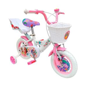 Bicicleta Niña Monark Princesas Aro 12 Blanco/Rosado