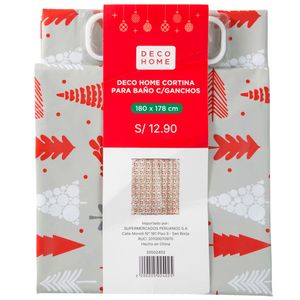 Adorno DECO HOME Cortina para Baño C/Ganchos