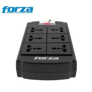 SUPRESOR DE PICOS DE 6 TOMAS FORZA  NEGRO 220V FSP 06MN