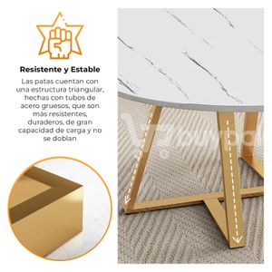Mesa de Centro Moderna de Metal y Madera 2 Piezas