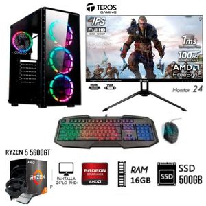 Computadora Pc Gamer RYZEN 5 5600GT  Ram 16GB    DISCO SSD  500GB  Monitor  24 FHD