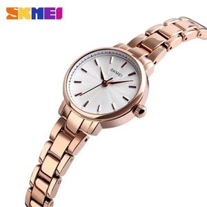 RELOJ SKMEI 1410 ORO ROSA CORREA ACERO PARA MUJER