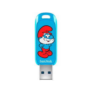 Unidad Flash Sandisk USB SMURFS, 128 GB, USB 3.2 GEN 1, USB-A,