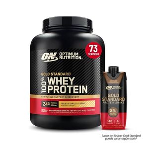 Gold Standard Whey 5 LB - Vainilla Ice Cream con Bebible Shake Gold Standard 325 ml
