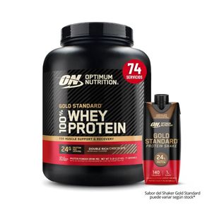 Gold Standard Whey 5 LB - Double Rich Chocolate con Bebible Shake Gold Standard 325 ml