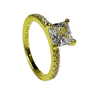 Anillo de Compromiso Afrodita 368 Plata Maciza Bañado en Oro T8