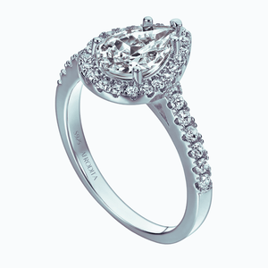 Anillo de Compromiso Afrodita 369 Plata Maciza Bañado en Oro Blanco 18K  T8