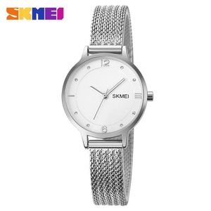 RELOJ SKMEI 1874 PLATEADO CORREA ACERO PARA MUJER.