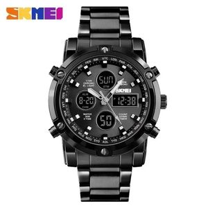 Reloj Skmei 1389 Negro Correa Acero Digital Analogico Analogo