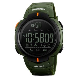 Reloj Skmei 1301 Smartwatch Podómetro Bluetooth Verde Correa Silicona.