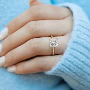 Anillo de Compromiso Afrodita 371 Plata Maciza Bañado en Oro T10