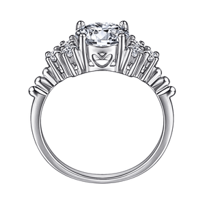 Anillo de Compromiso Afrodita 372 Plata Maciza Bañado en Oro Blanco T5