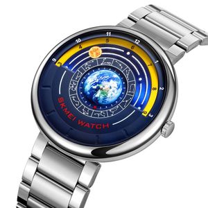 Reloj Skmei 2361 GALAXY Mundo Constelación Plateado Correa Acero