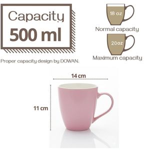 Set de Tazas con Fondo Blanco 500 Ml x6 Pzs Color Lila