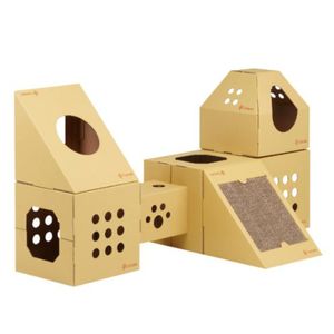 CASA  DE JUEGOS PARA GATOS CATSSLE AMARILLO