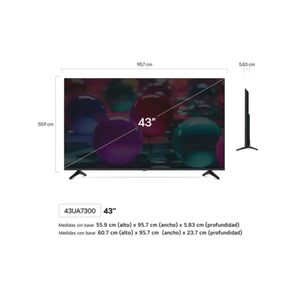 TELEVISOR SMART TV LG LED 4K ULTRA HD 43 43UA7300PSB CON THINQ AI 2025