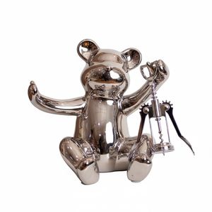 Porta Botella Decorativo con Sacacorcho Porcelana 25CM