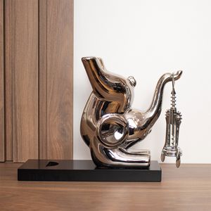 Porta Botella con Sacacorcho Diseño Elefante Porcelana 16CM