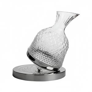 Decantador de Vino Vidrio Transparente con Base Metálica 25CM