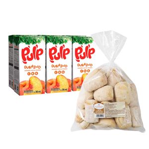 Pack Pan Mini Ciabatta LA FLORENCIA Bolsa 550g + Bebida PULP Durazno Caja 315ml Paquete 6un