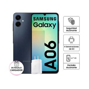 Celular Samsung Galaxy A06 4RAM-128GB Color Negro con  Cargador