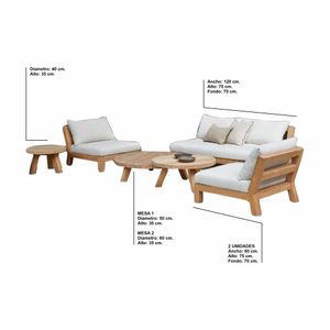 Juego de Terraza Vero 4 personas con mesa