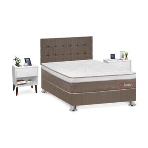 Dormitorio Boreal 2 plazas + Velador Fer Blanco Forli