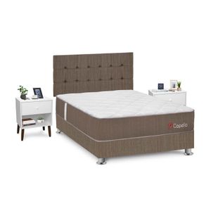 Dormitorio Capella 2 plazas + Velador Fer Blanco Forli