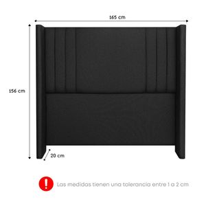 Dormitorio Europeo Platinium Queen + Cabecera de Luxe Gris Forli