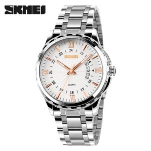 Reloj Skmei 9069 Plateado detalles oro rosa